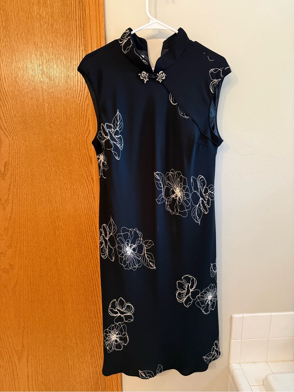 Vintage Evan-Picone Black Cheongsam style Dress in Black Sz 16